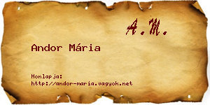 Andor Mária névjegykártya