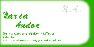 maria andor business card